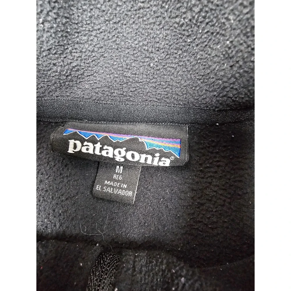 Patagonia Pullover Mens Medium Black Fleece 1/4 Zip Hiking Sweater Outdoor Layer